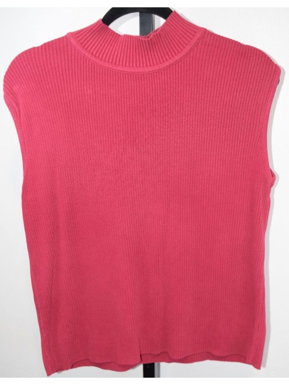 Vintage United States Sweaters Sleeveless Ribbed Knit Sweater Shell Red Size XL